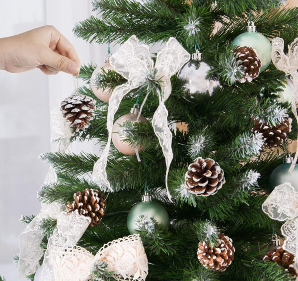 Piñas Adornos para árboles, 50 Piezas de Conos de Pino Natural piñas de Navidad 4-6 cm de Adornos de Cono de Pino Adorno de Cono de Pino de Navidad Guirnalda de árbol de Navidad Guirnalda Seca - Imagen 9