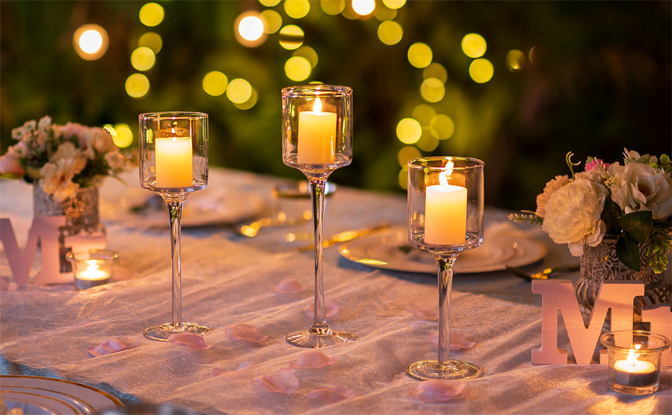 crystal candle holders