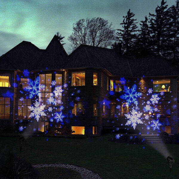 EAMBRITE Proyector de Copo de Nieve, Luz LED Blanca/Azul, Iluminación Decorativa de Navidad con Temporizador para Cumpleaños Bodas Fiestas Jardín Hogar Invierno Exterior Decoración Interior - Imagen 6