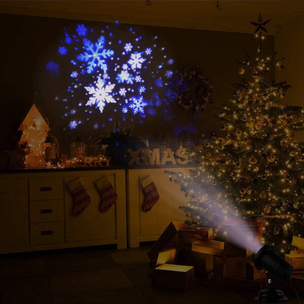 EAMBRITE Proyector de Copo de Nieve, Luz LED Blanca/Azul, Iluminación Decorativa de Navidad con Temporizador para Cumpleaños Bodas Fiestas Jardín Hogar Invierno Exterior Decoración Interior - Imagen 7