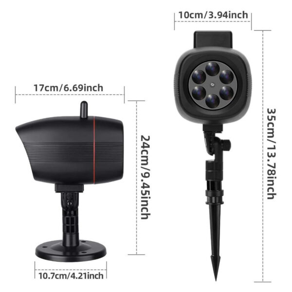 OUSFOT Proyector Navidad Exterior de 16 HD Patrones Lámpara de Proyección Navidad LED Luces de Proyector IP 65 Instalación Impermeable 2 en 1 para Navidad Halloween Fiesta de Bodas - Imagen 9