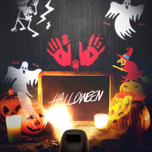 OUSFOT Proyector Navidad Exterior de 16 HD Patrones Lámpara de Proyección Navidad LED Luces de Proyector IP 65 Instalación Impermeable 2 en 1 para Navidad Halloween Fiesta de Bodas - Imagen 10