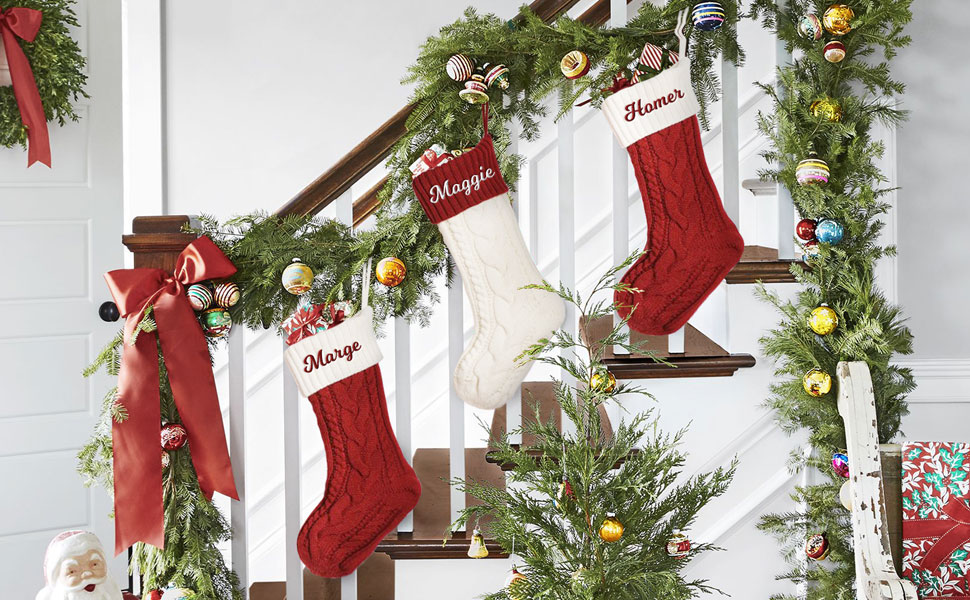 NIBESSER Calcetines Navidad Chimenea Personalizado con Nombre 