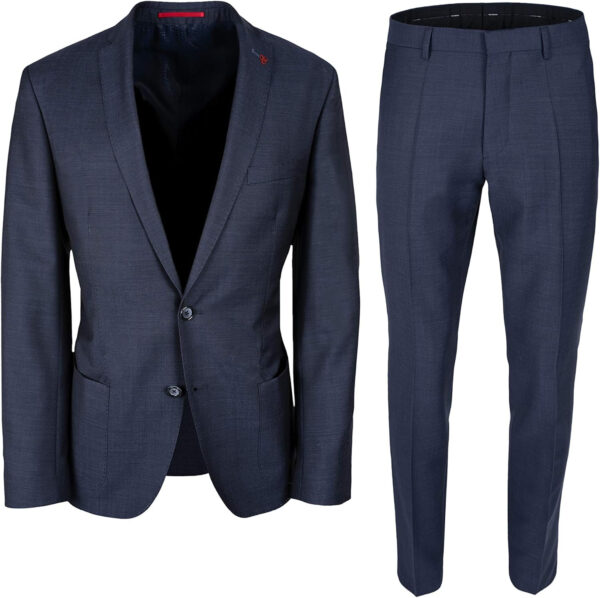 Roy Robson Traje para hombre Slim Fit de 2 piezas de lana virgen, medio forro, chaqueta deportiva