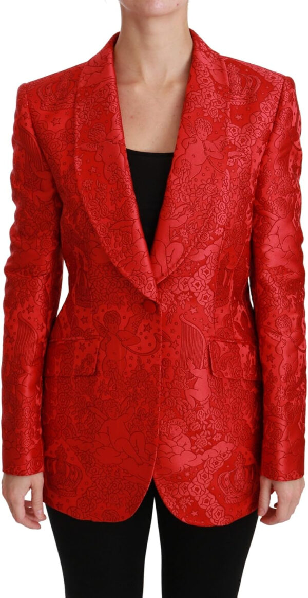 Dolce & Gabbana Chaqueta blazer de ángel floral rojo