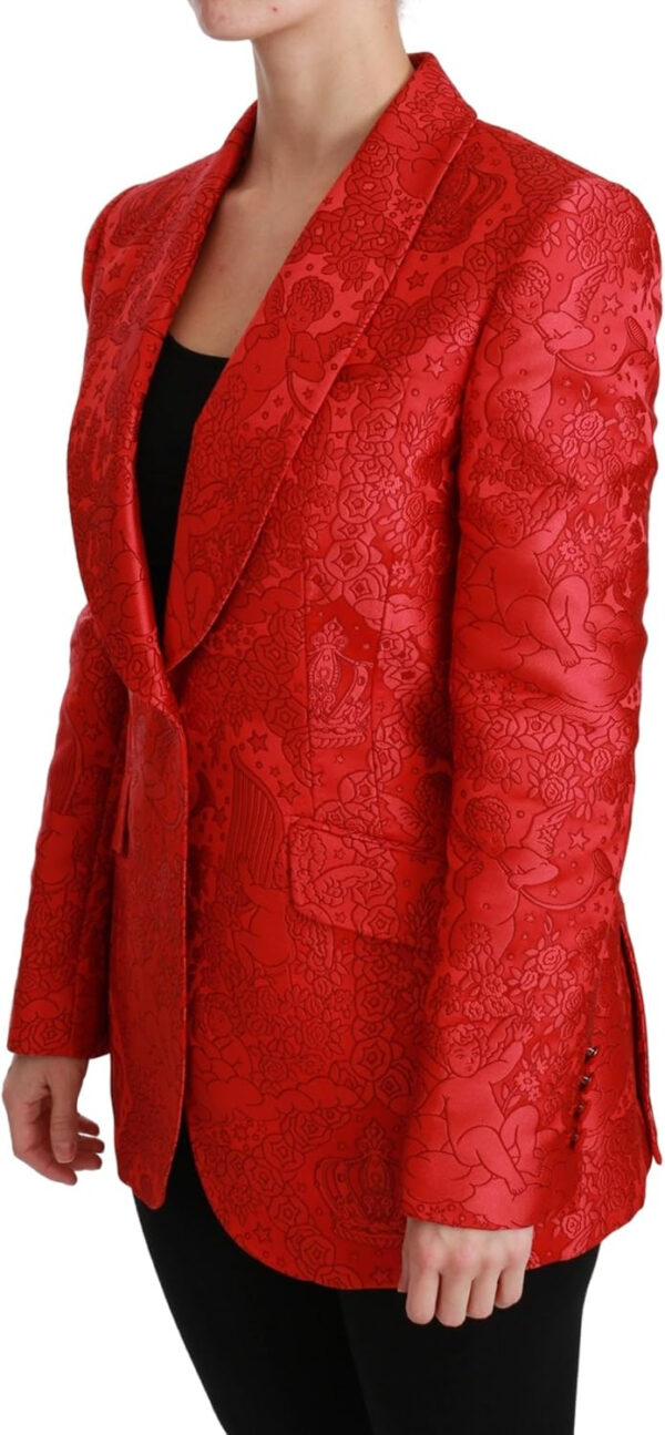 Dolce & Gabbana Chaqueta blazer de ángel floral rojo - Imagen 4