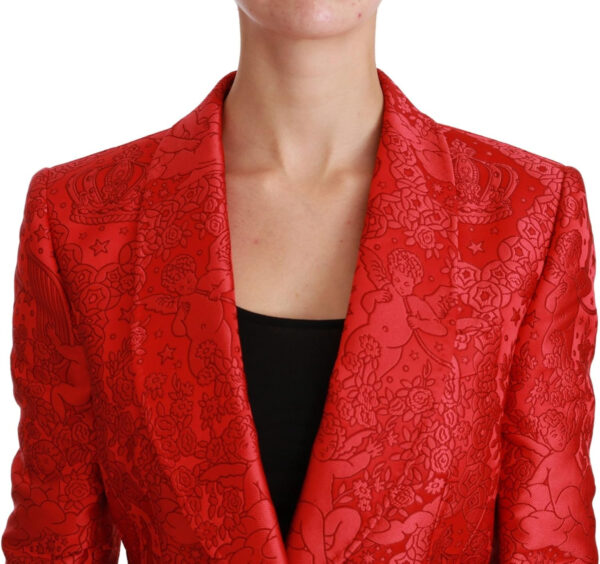 Dolce & Gabbana Chaqueta blazer de ángel floral rojo - Imagen 6