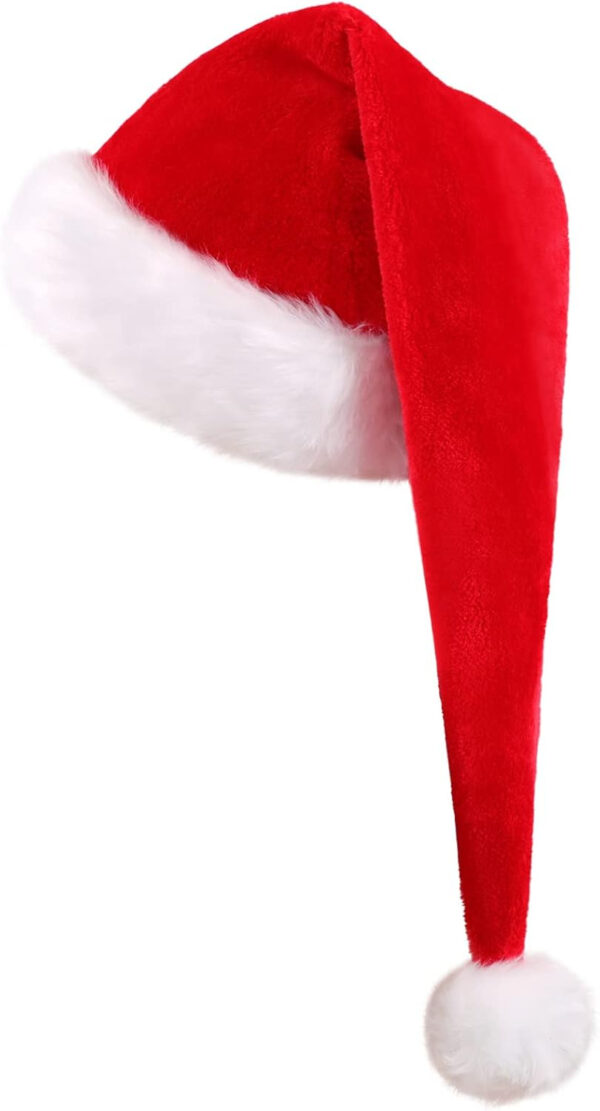 KONVINIT Gorro Navideño,Gorro de Navidad,cálido Gorro de Navidad para adultos,Gorro Navideño y Sombrero Rojo de Santa Claus,Gorros Largos de Navidad