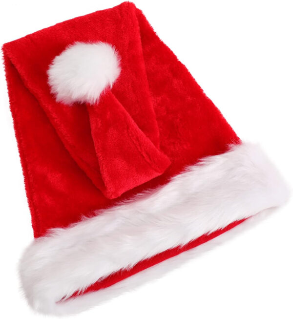 KONVINIT Gorro Navideño,Gorro de Navidad,cálido Gorro de Navidad para adultos,Gorro Navideño y Sombrero Rojo de Santa Claus,Gorros Largos de Navidad - Imagen 5