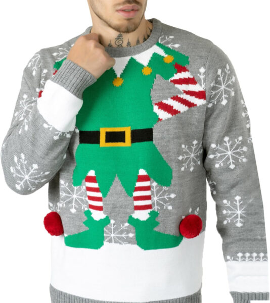 NOROZE Hombres Mujeres Unisexo Prima Novedad Pulóver De Punto Christmas Navidad Suéter Duende Jumpers