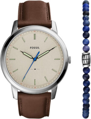 Fossil Minimalist Reloj para Hombre, Movimiento de Cuarzo con Correa de Acero o Piel