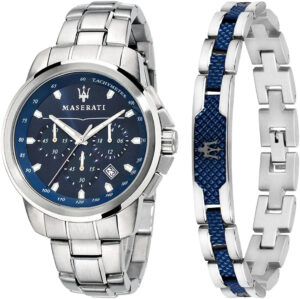 Maserati Successo Reloj Hombre, Cronógrafo y Pulsera de Acero, PVD Azul - R8851121016