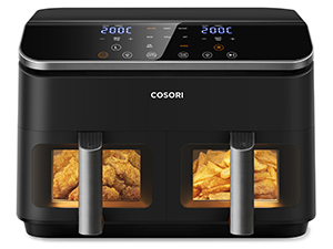 COSORI Freidora de Aire con Doble Cesta 8,5L, Air Fryer con Ventana e Iluminación Interior