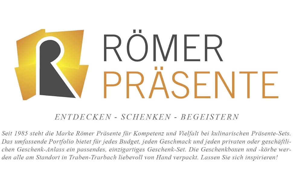 Logotipo y descripción de la marca de Römer Präsente.