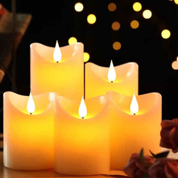 Da by Velas LED Altura de Vela 10 cm × 2, 13.5 cm × 2, 16.5 cm × 1 Diámetro 8cm La última Vela de la batería del Estilo 5PCS - Imagen 4