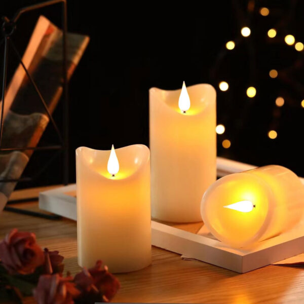 Da by Velas LED Altura de Vela 10 cm × 2, 13.5 cm × 2, 16.5 cm × 1 Diámetro 8cm La última Vela de la batería del Estilo 5PCS - Imagen 5