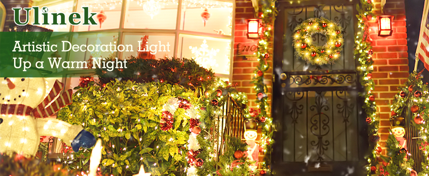 Corona de la Puerta de Navidad con LED Iluminación