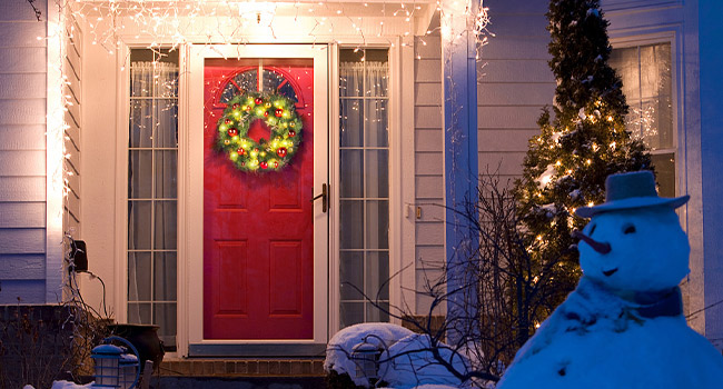 Corona de la Puerta de Navidad con LED Iluminación