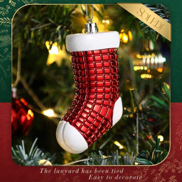 SOLEDI 128 Piezas Bolas de Navidad Rojas y Blancas - 2022 Decoración Navidad Personalizadas - Adornos Navidad Irrompibles Decoraciones de Árboles de Navidad - Gran - Imagen 5