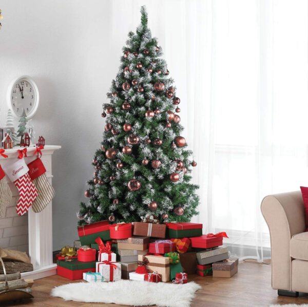 Prextex Bolas de Navidad Color Champán para Decoración Navideña – 36 Adornos Navidad Irrompibles con Anilla para Colgar – Decoración Navidad y Fiestas - Lote de Bolas de 6 Estilos en 3 Tamaños - Imagen 8