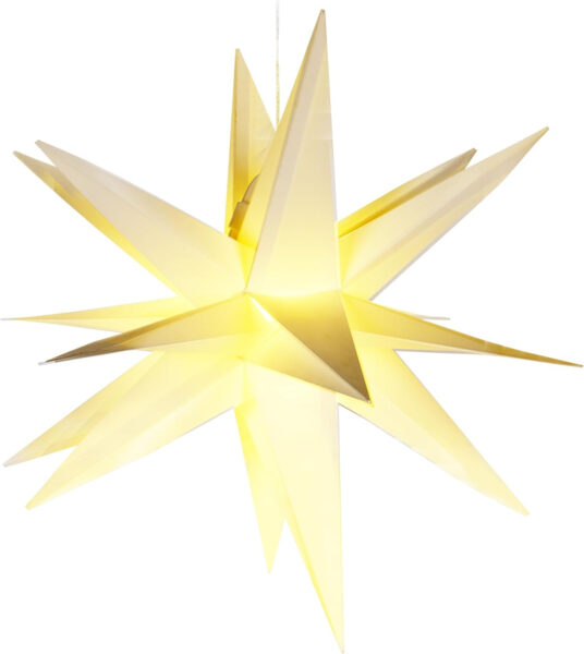 com-four® Estrella LED - Estrella de Navidad con función de Temporizador - Estrella LED como iluminación Decorativa para Navidad - Decoración navideña con Pilas (1 Pieza - Blanco)