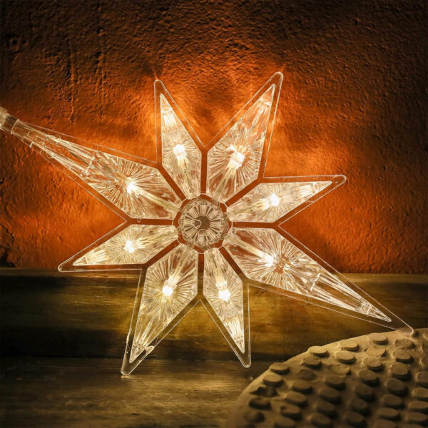 Mudder 10,8 Pulgadas Luces de Estrella de Ventana de Belén de Navidad Estrella Iluminada Colgante de LED de Plástico Grande Topper de Árbol Decoración Silueta de Estrella de Ventana de Plástico - Imagen 6