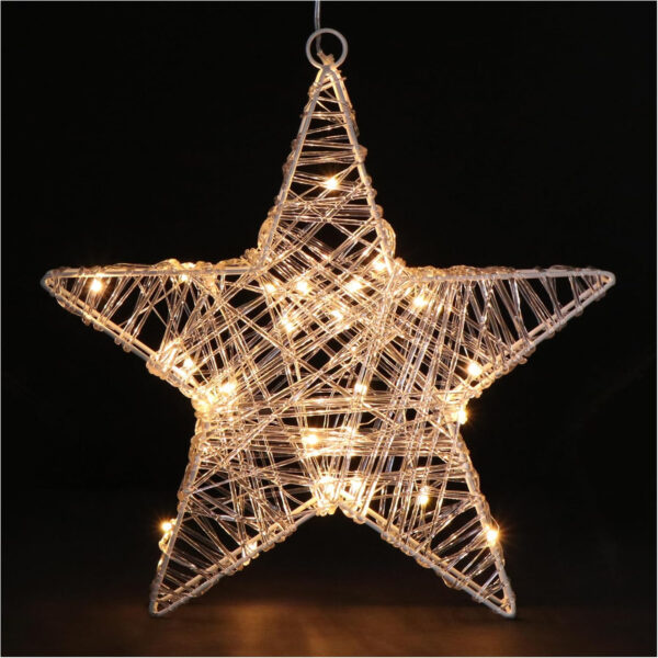 com-four® Estrella de Navidad con función de Temporizador - Estrella LED como iluminación con Pilas Decorativa navideña