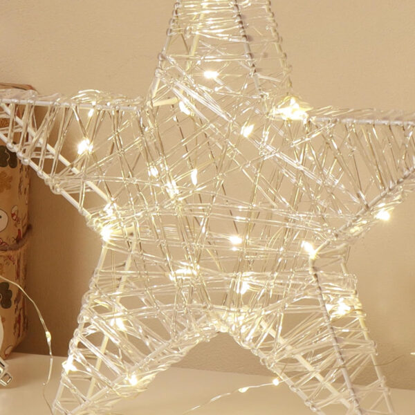 com-four® Estrella de Navidad con función de Temporizador - Estrella LED como iluminación con Pilas Decorativa navideña - Imagen 5