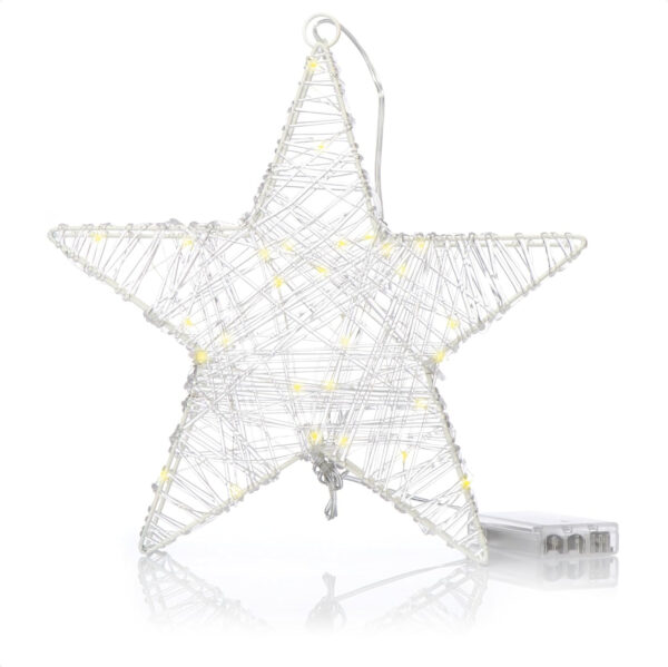 com-four® Estrella de Navidad con función de Temporizador - Estrella LED como iluminación con Pilas Decorativa navideña - Imagen 6