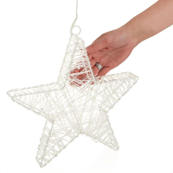 com-four® Estrella de Navidad con función de Temporizador - Estrella LED como iluminación con Pilas Decorativa navideña - Imagen 7