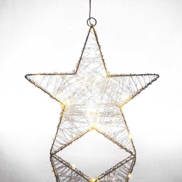 com-four® Estrella de Navidad con función de Temporizador - Estrella LED como iluminación con Pilas Decorativa navideña - Imagen 9