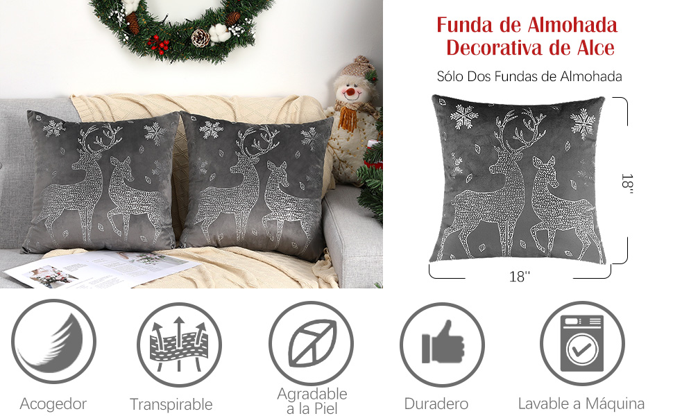 Funda de Almohada Decorativa de Navidad