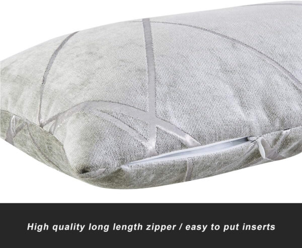 GIGIZAZA Gris Plata De Lujo Terciopelo Almohadon Cubre Caso, Confortable Funda de Almohada, Raya Decoración Fundas de Almohada para Sofá Cama Casa Decor 30x50cm Juego de Dos - Imagen 6