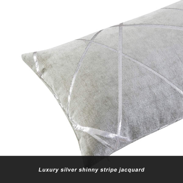 GIGIZAZA Gris Plata De Lujo Terciopelo Almohadon Cubre Caso, Confortable Funda de Almohada, Raya Decoración Fundas de Almohada para Sofá Cama Casa Decor 30x50cm Juego de Dos - Imagen 7