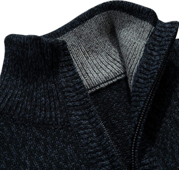 Superora Jersey para Hombre Suéteres de Cuello Recto con Cremallera Otoño Invierno Cálido - Imagen 5