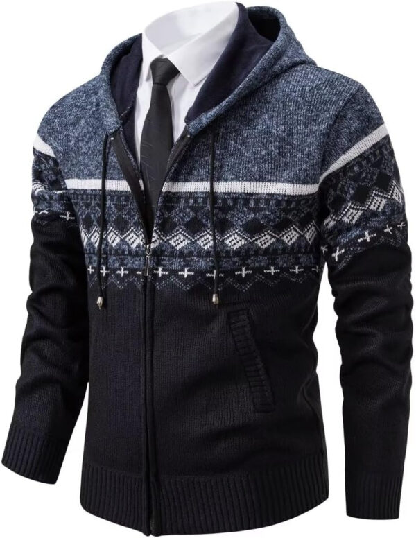 Hombre Jerséis-Suéter Punto-Chaqueta Cárdigan-Invierno Cardigan - Cuello Alto Sudaderas con Vestir Calienteita Grueso Forro de Pelusa Casual Suéter Jersey para Hombre Punto Otoño - Imagen 5