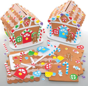 Baker Ross FE937 Kits de Manualidades de Casita de Jengibre – Paquete de 2, Manualidades Navideñas para Niños, Proyecto de Manualidades y Artes Creativas para Niños