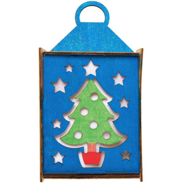 Baker Ross AX557 Kits De Linternas Navideñas De Madera - Paquete De 3, Artesanía En Madera para Pintar, Actividades Artísticas para Niños En Esta Temporada Festiva - Imagen 4