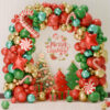 Kit de Arco de Globos Navidad, 151pcs Guirnalda de Globos Navideños Rojo Verde Dorado con Globos de Aluminio Bastón Estrella Caramelo, Decoración Fiesta Navidad Rojo Verde para Navidad Año Nuevo