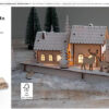 Rayher Maqueta de casas navideñas para montar, 40x14,5x17 cm, pueblo de Navidad en madera, 63158505
