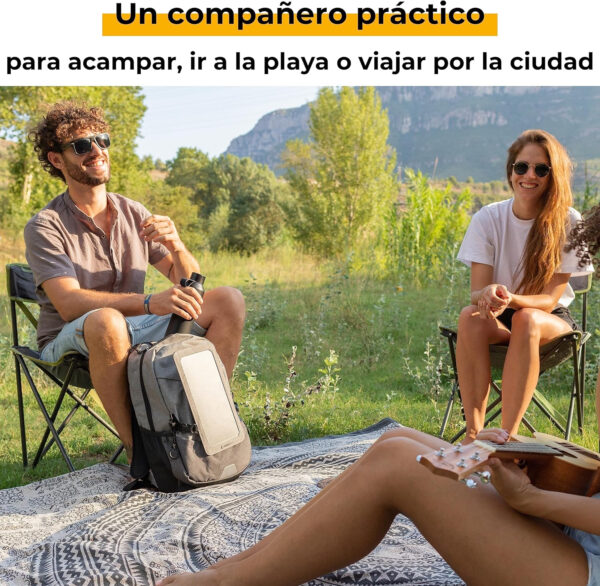 Sunnybag Explorer+ Mochila Solar con Panel Solar Desmontable de 6 vatios | con Puerto USB para Cargar móviles y Dispositivos USB | Incluye Compartimento para portátil | Repelente al Agua | 15 litros - Imagen 5