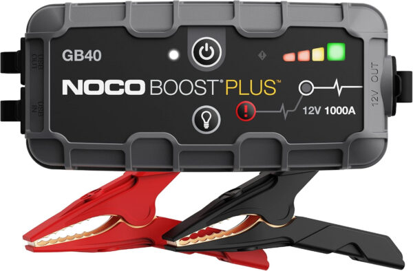 NOCO Boost Plus GB40, Arrancador de Batería de Coche 1000A, Booster de Bateria Portátil y Cables de Arranque Profesionales para Motores de Gasolina de hasta 6,0 litros y Diésel de 3,0 litros