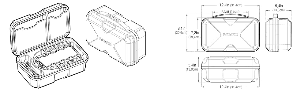 NOCO GBC014 Boost Maletín de Protección HD EVA para Arrancadores Auxiliares de Litio GB70 UltraSafe