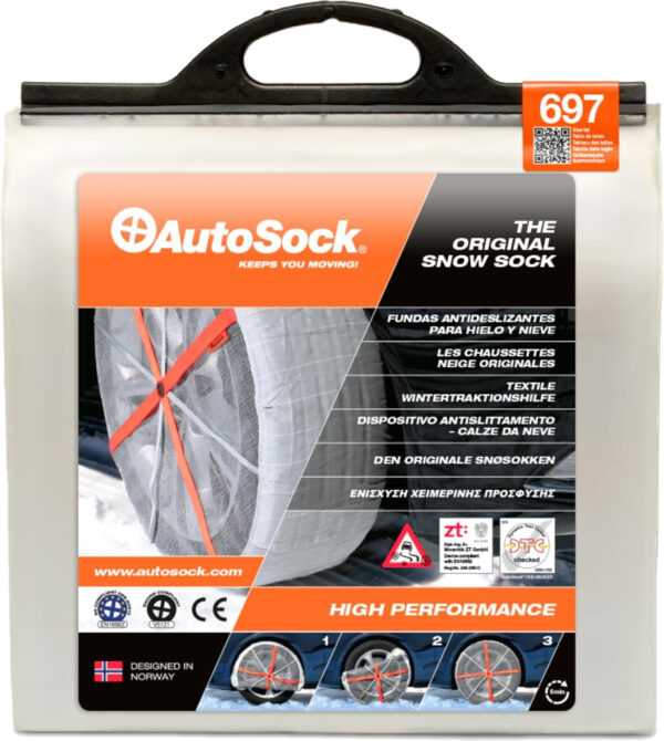 AutoSock HP 697 | Cadenas de nieve textiles coche | Calcetines para nieve | Fundas de nieve para neumáticos | Alternativa a las cadenas metálicas - Imagen 4