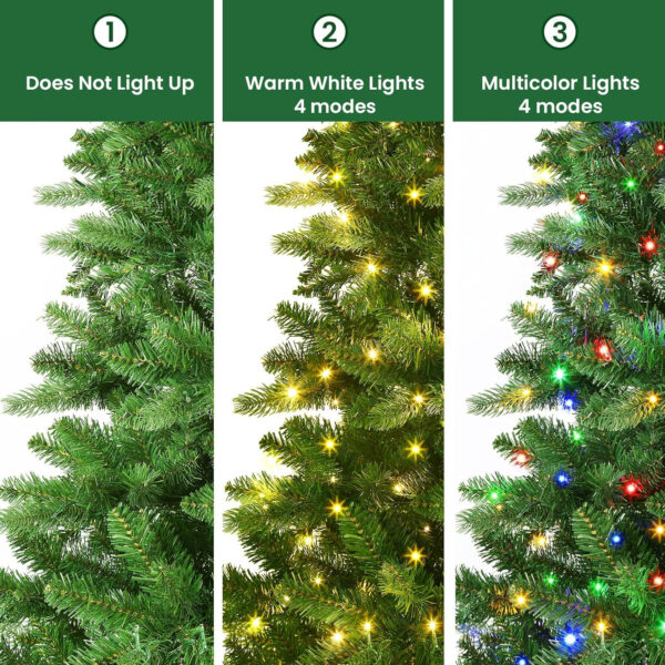 SHareconn 180 cm Arbol de Navidad Artificial con Luces Led, con 1018 PE y PVC Puntas de Rama, con 330 Luces Blancas Cálidas & Multicolores y 8 Modos de luz, Soporte de Metal Plegable, Montaje Rápido - Imagen 4