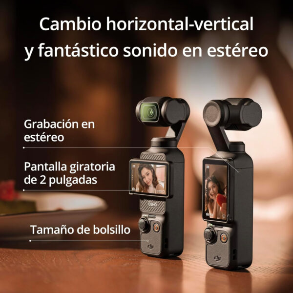 DJI Pack para Creadores Osmo Pocket 3, cámara con CMOS 1'' y 4K/120 fps, estabilización en 3 Ejes, Seguimiento de Caras/Objetivos, Enfoque rápido, Incluye micrófono Sonido nítido, pequeña - Imagen 5