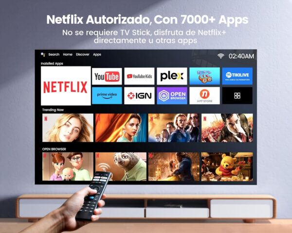 Netflix Oficial/DolbyProyector WiFi Bluetooth 4K 25000 Lúmenes Full HD 1080P, Sello Antipolvo WiMiUS K9 Proyector mit Auto 6D Enfoque/Keystone Zoom apoyo 60Hz para Android,iPhone,Tableta,Portátil - Imagen 2