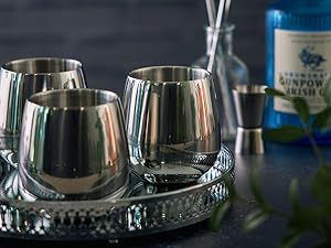 stainless steel glassware