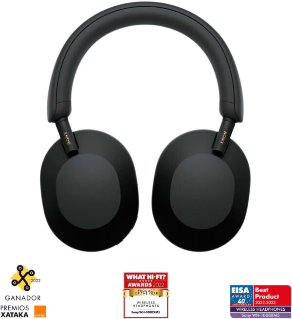 Sony WH-1000XM5 Noise Cancelling, Auriculares Bluetooth de diadema, Llamadas cristalinas, Hi-Res, 360 Reality Audio, 30 h de batería, Carga rápida, Alexa, Google Assistant, iOS, Android - Negro - Imagen 2