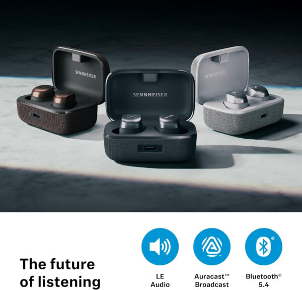 Sennheiser MOMENTUM True Wireless 4 auriculares inteligentes - Bluetooth 5.4, sonido nítido, diseño cómodo, 30 horas de autonomía y cancelación de ruido activa adaptativa - negro cobrizo - Imagen 4